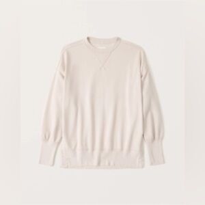 Split-Hem Tunic Crew Sweatshirt